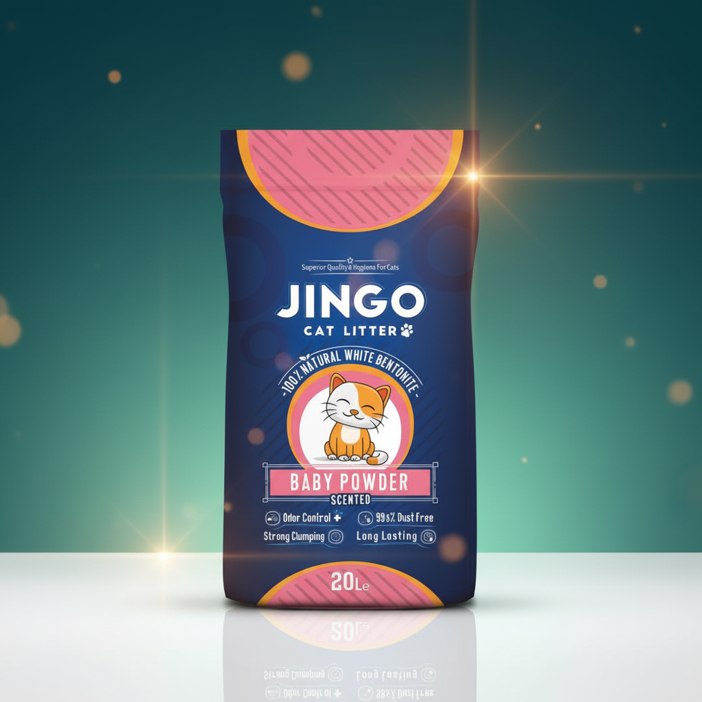 رمل جينغو برائحة بيبي بودر | JINGO Baby Powder Scented Cat Litter